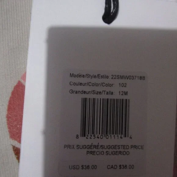 MILES THE LABEL Infant Baby Girls Heart Print Sweatshirt Beige 12M NWT - Picture 7 of 10